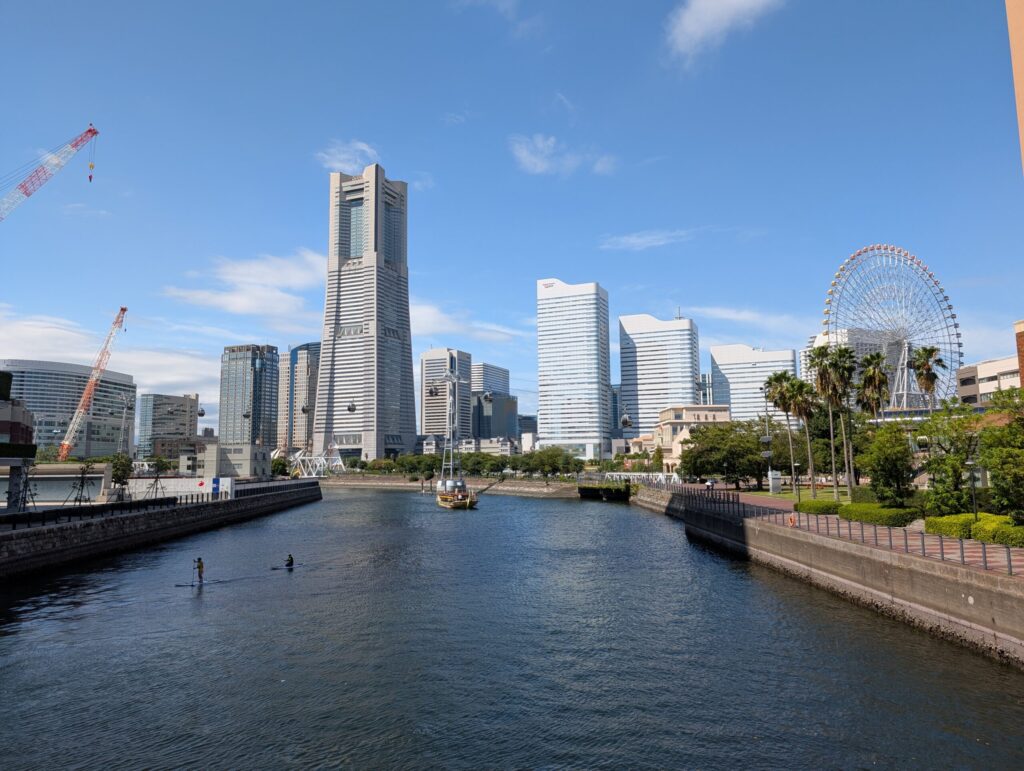 万国橋からみなとみらい方面の景色
