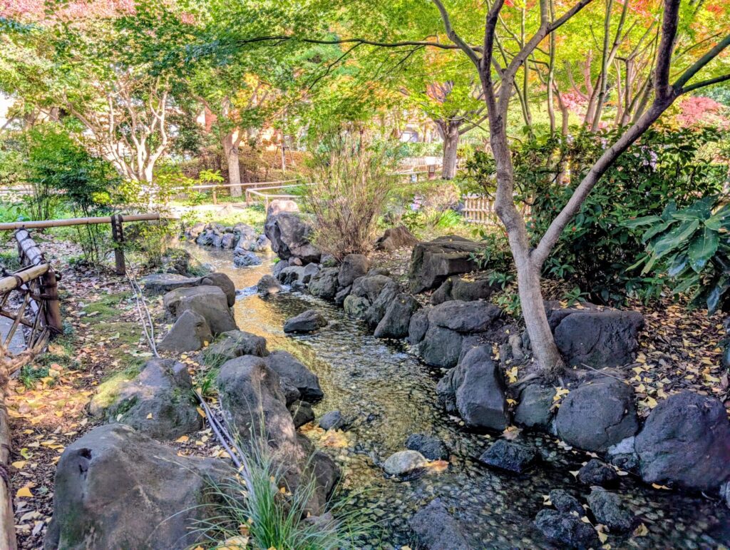 横浜公園の彼我庭園の遣り水