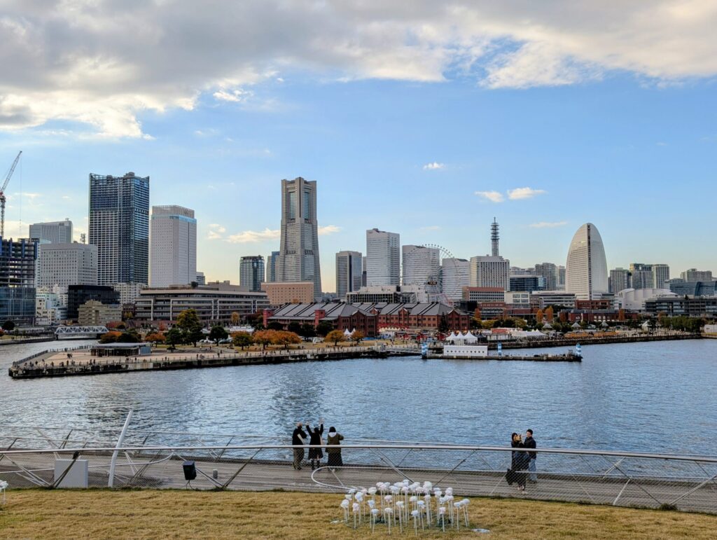 大さん橋からみなとみらい方面の眺望