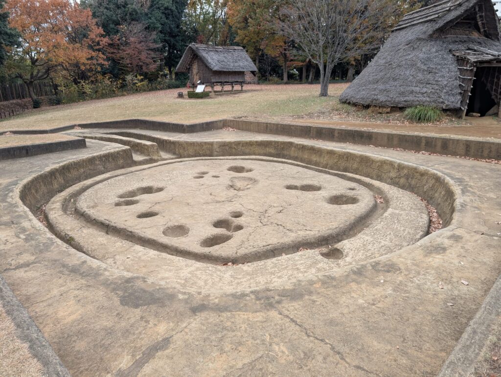 大塚遺跡の竪穴住居跡の発掘調査時の姿