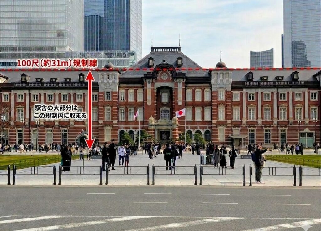 東京駅丸の内駅舎と100尺規制