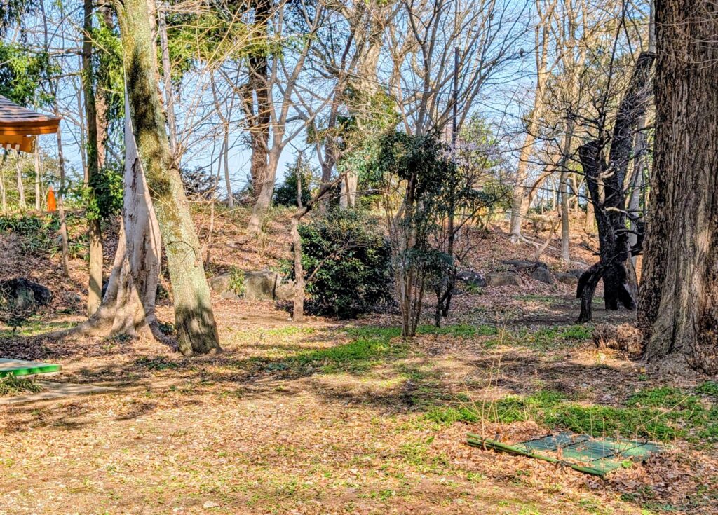 九品仏浄真寺の境内を囲む土塁跡