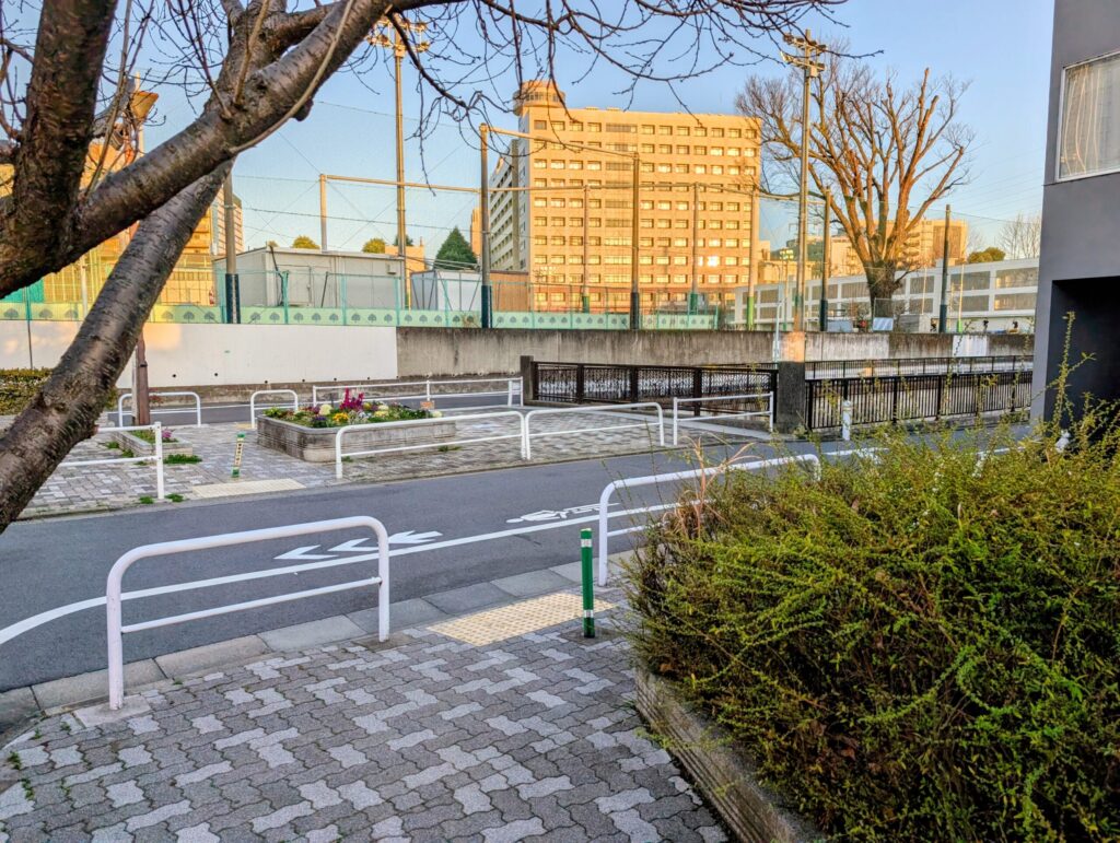 九品仏川と呑川の合流点