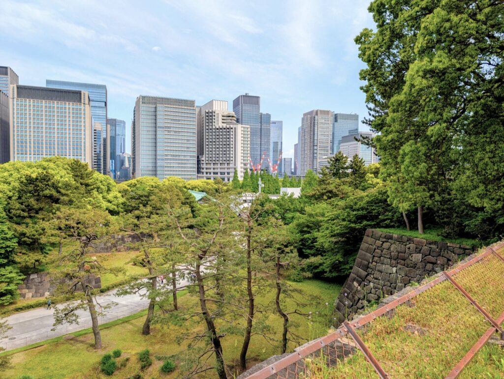 皇居東御苑の展望台からの眺望